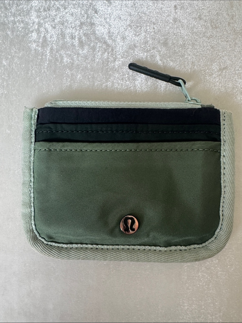 lululemon athletica Olive Green and Black Compact Wallet